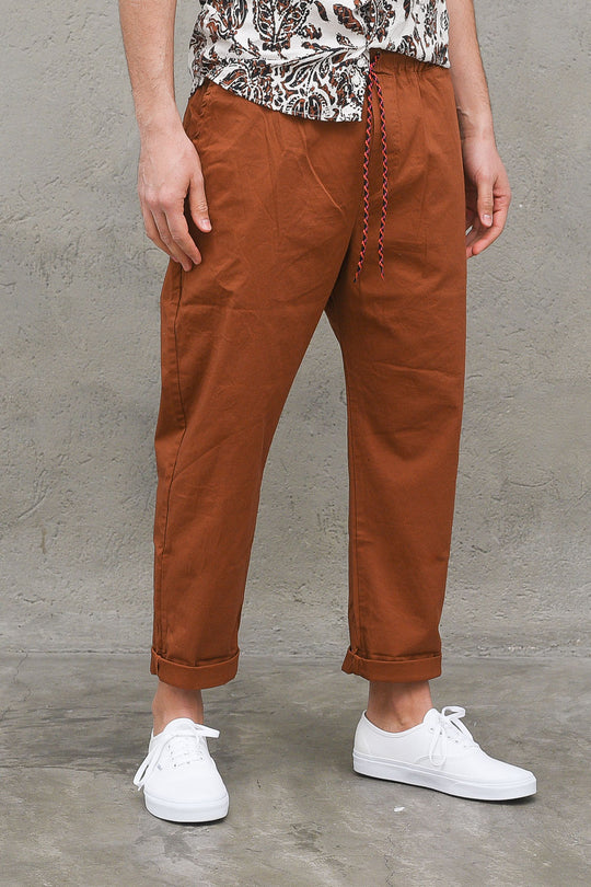 Gabardine Chino With Waist Bronze Pantalaccio