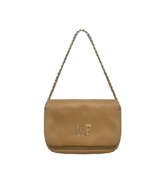 Tracolla In Similpelle E Ecopelliccia Reversibile - Cuoio