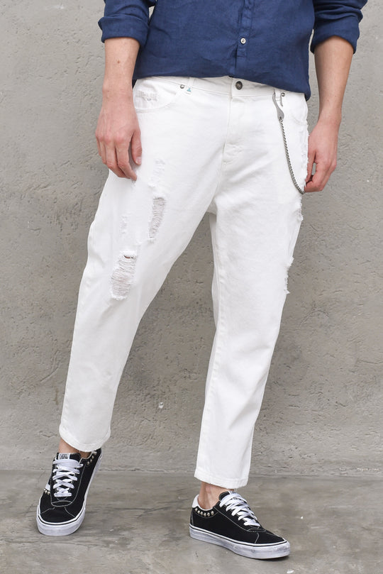 Pantalone Bull Denim - Bianco