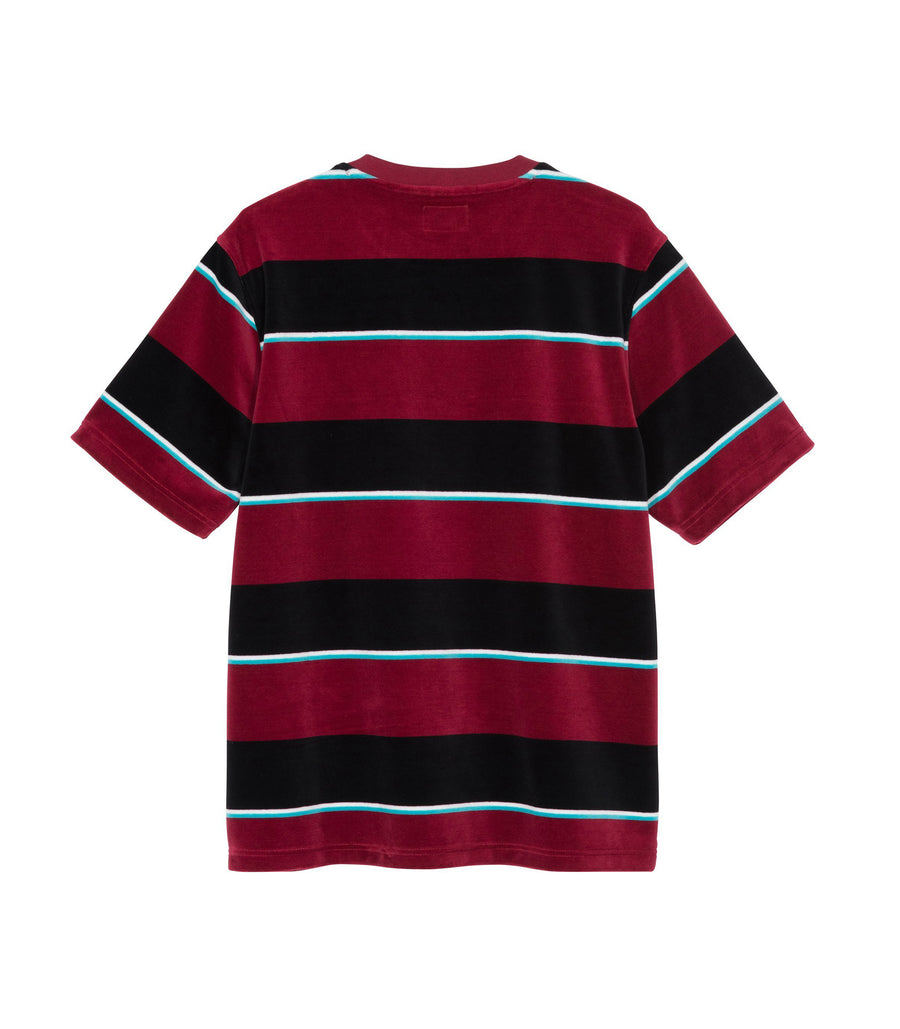 Velour Stripe Crew - Wine — 2