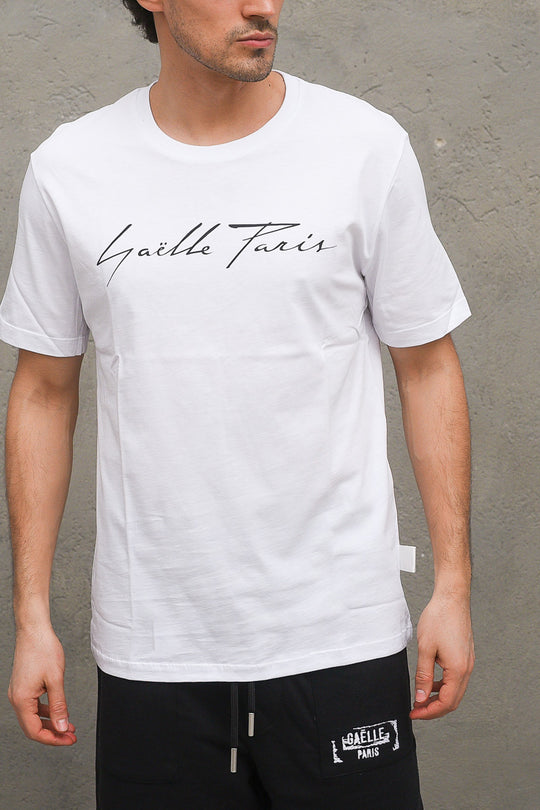 T-Shirt In Jersey Paricollo Mezza Manica - Bianco