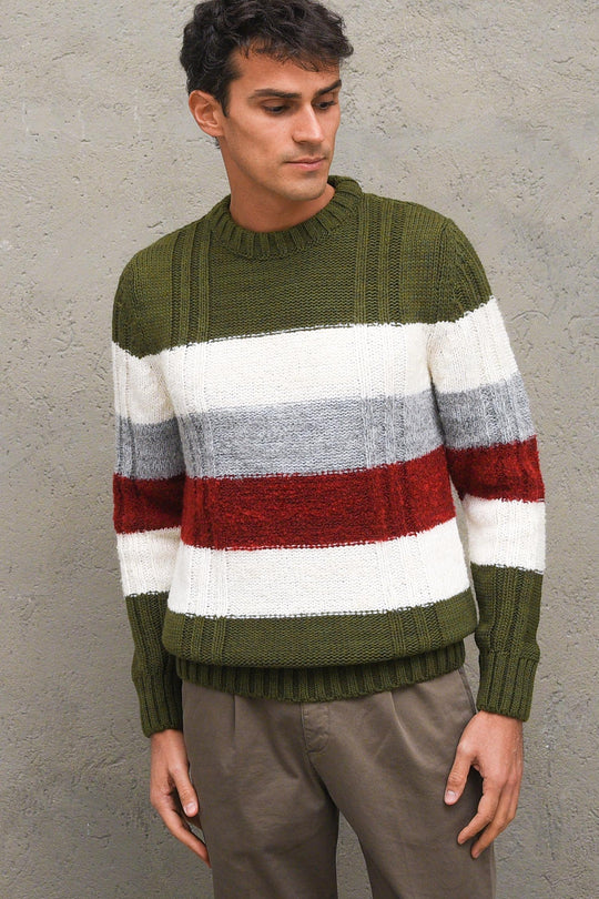 Girocollo Uomo - Militare/Panna/Grigio