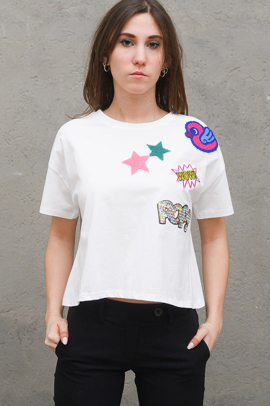 T-shirt Crop - Bianco