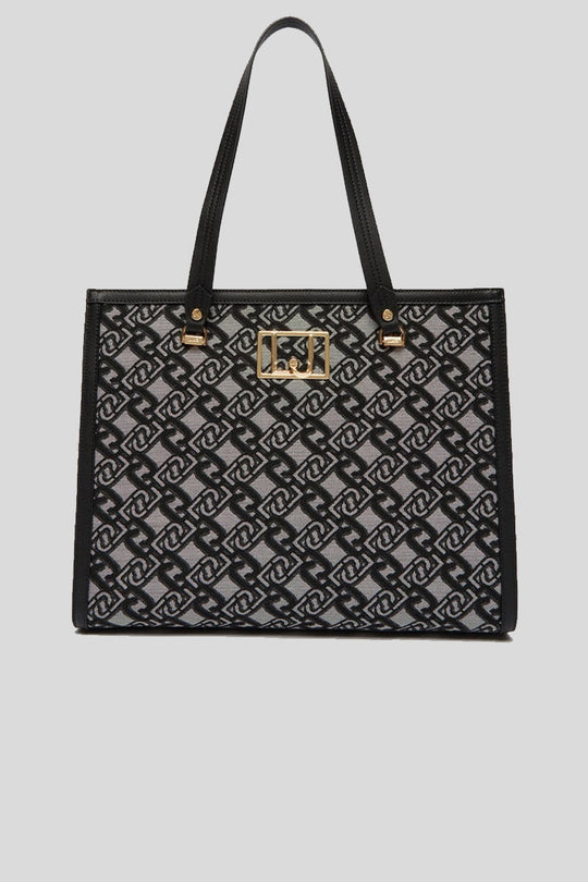 L Tote - Bone/Grape J