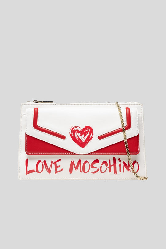 Borsa Pu Bianco + Pu Rosso