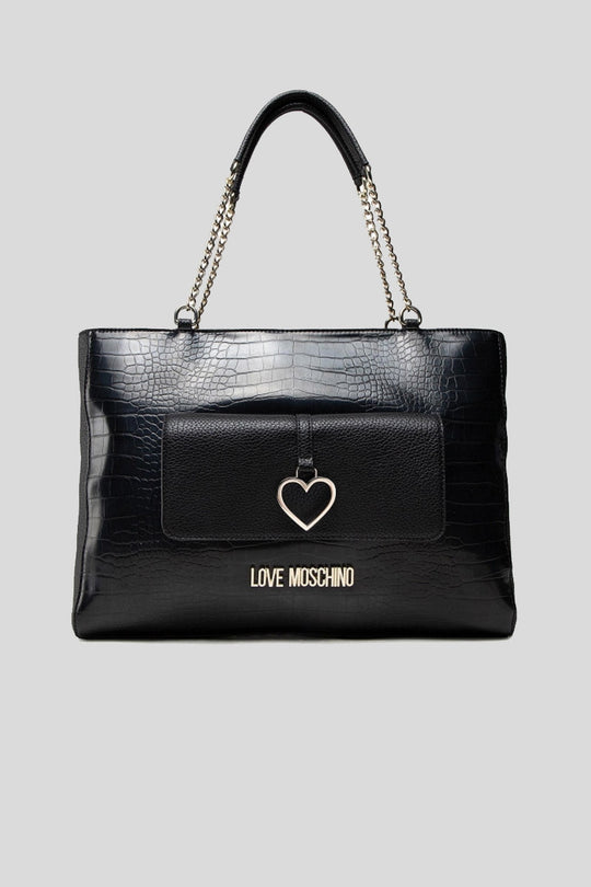 Borsa Pu St. Rocco Croco + Pu - Nero