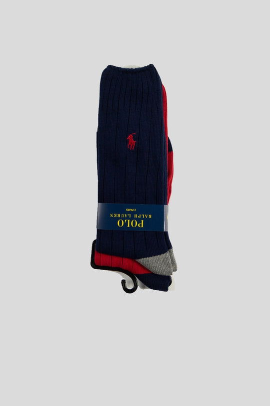 Rib 2Pack Crew Sock - Navy