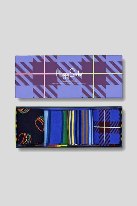 4 Pack Navy Socks Gift Set - Fantasia