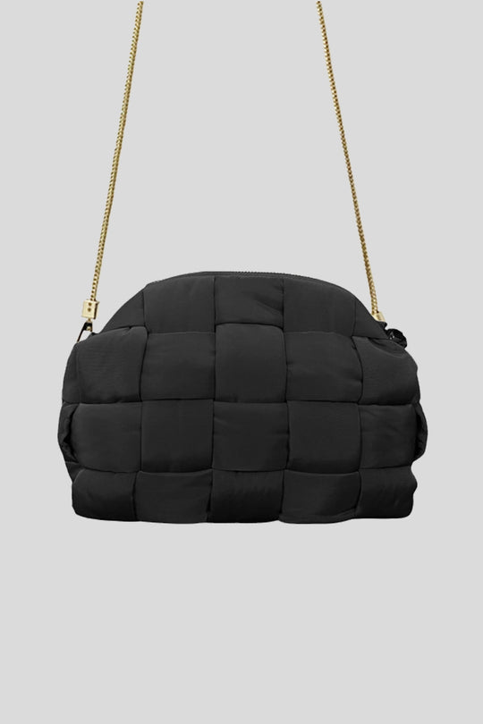 Pochette In Piumino Intrecciato - Nero