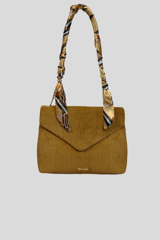 Tracolla In Velluto A Coste Con Dettaglio - Taupe