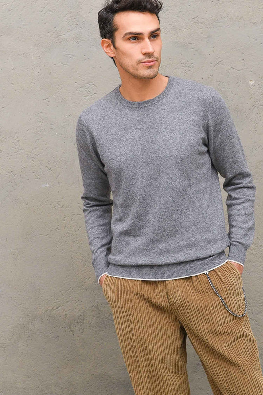 Girocollo Toppe Ricamate - Grigio