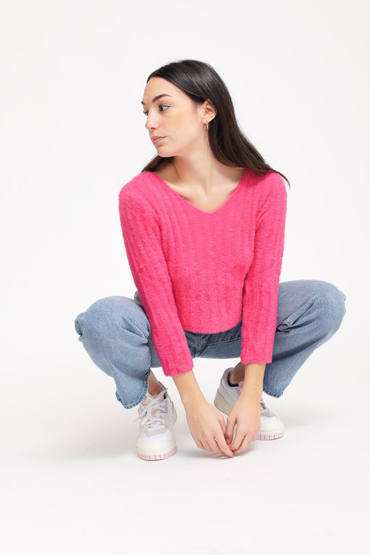 Maglia V Coste - Fuxia