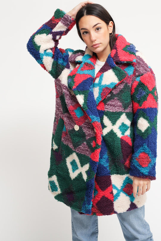 Ladies Coat - Purple/Green/Multi