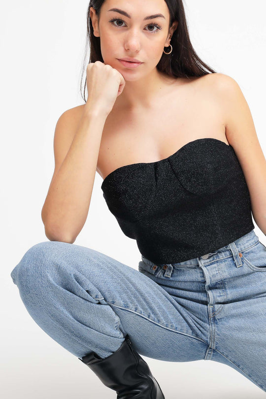 Top Glitter - Nero