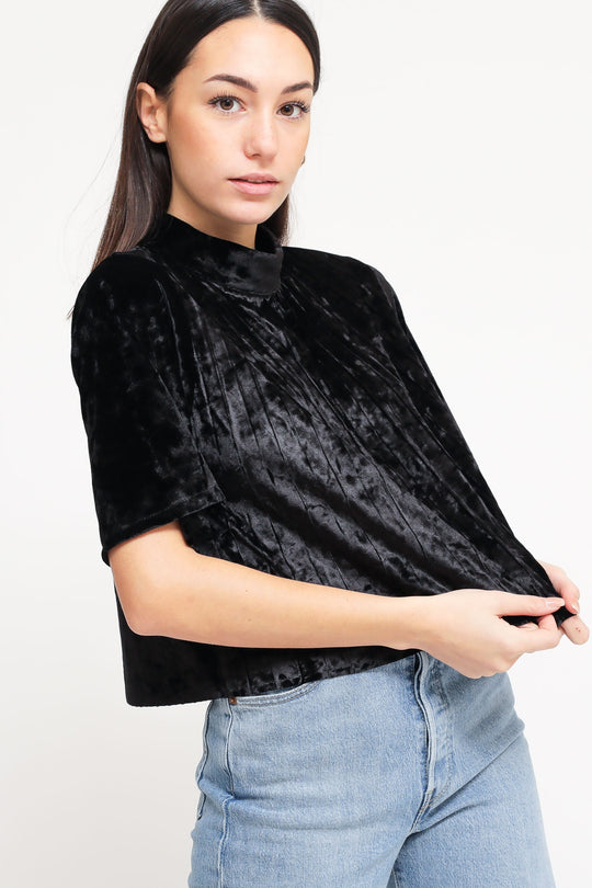 Top Plisse Donna - Nero