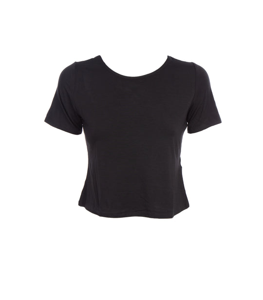 T-shirt Cropped Donna - Nero