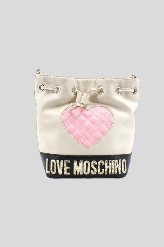 Borsa Pu Avorio + Quilt. Rosa + Pu Nero