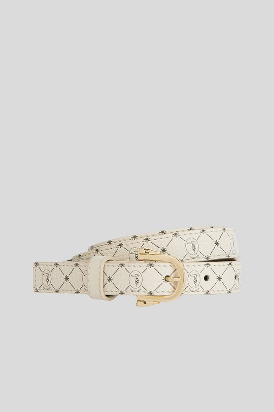 Belt H2 CM Full Grain Monogram Greyhound Buckle - Monogram Marshmallow/Black