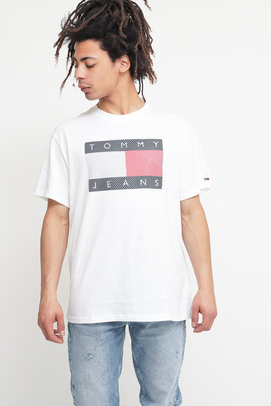 TJM Reflective Wave Flag Tee - White