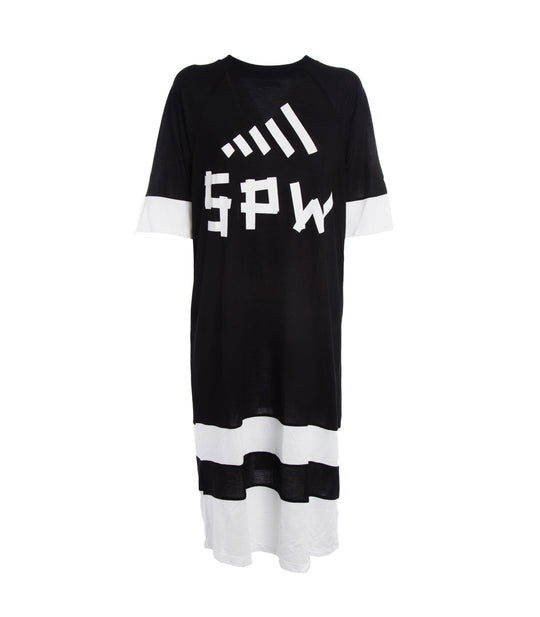 Saira T-shirt Dress - Black Ivory Block