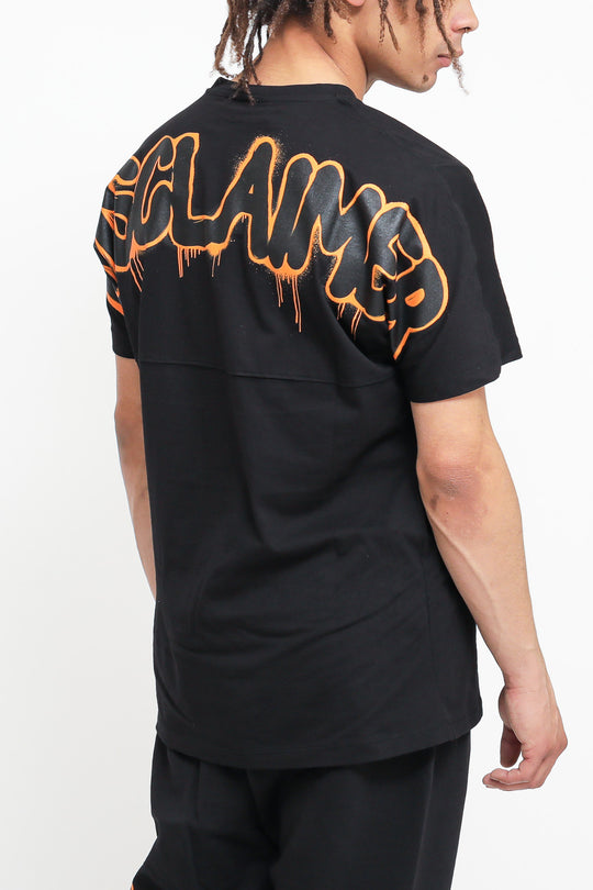 T-Shirt in Jersey Uomo - Nero/Arancione