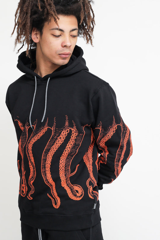 Octopus Outline Hoodie - Black
