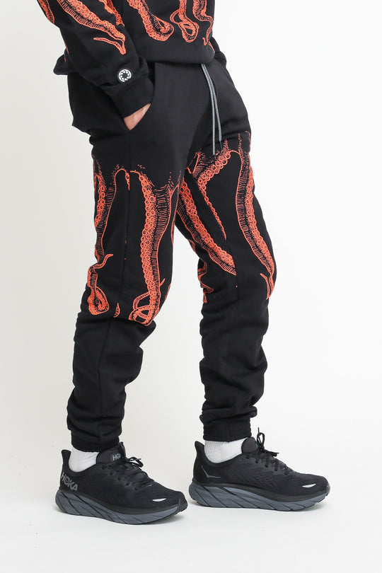 Octopus Outline Sweatpant - Black
