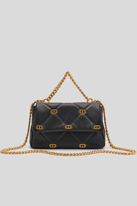 Stich & Spun Logos Med. Handbag Leather - Black