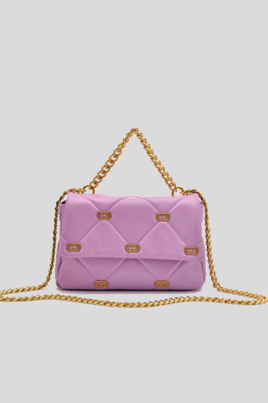 Stich & Spun Logos Med. Handbag Leather - Lilla