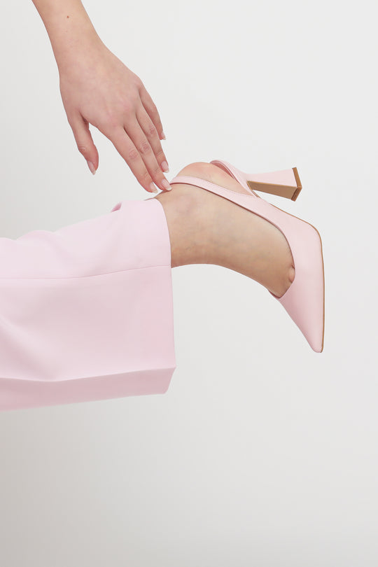 Slingback In pelle - Nappa Cipria