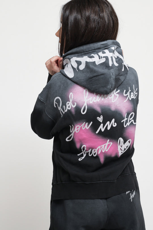 Maglia con Cappuccio Donna in Felpa - Nero