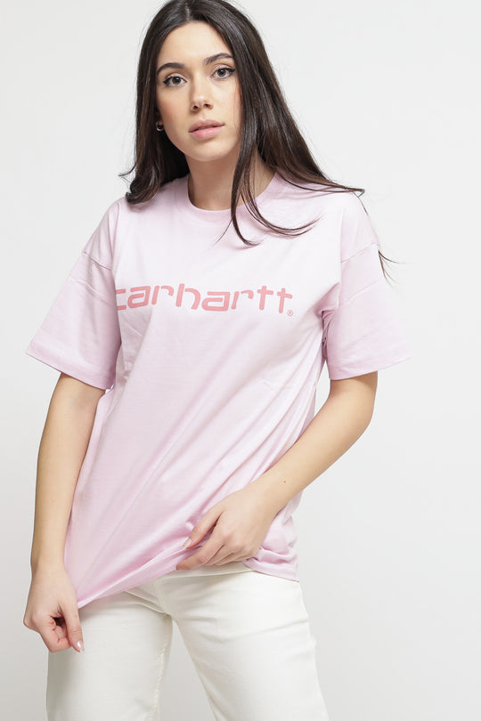W' S/S Script T-shirt - Pale Quartz/Rothko Pink