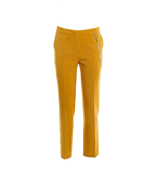 Pantalone Piega Con Catene - Senape