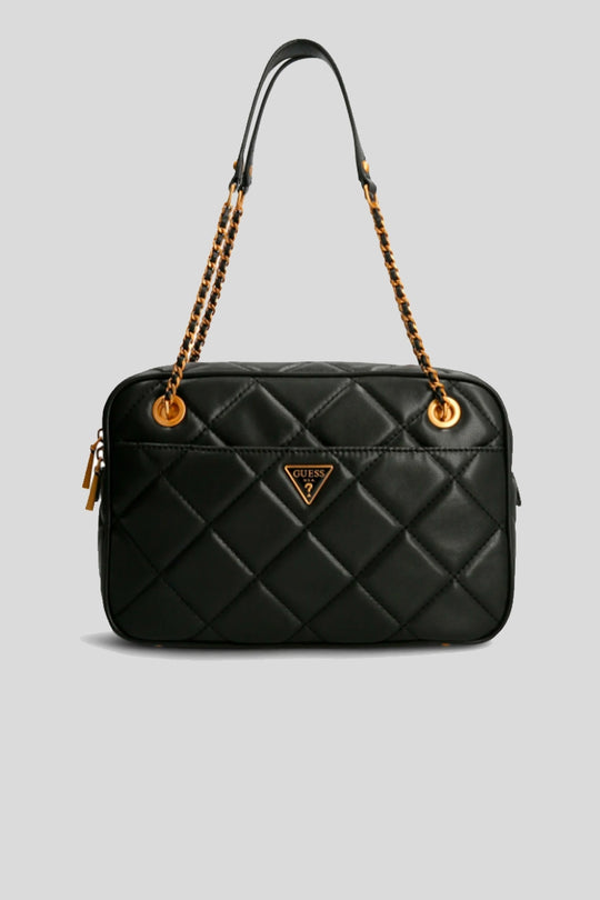 Cessily Top Zip Shoulder Bag - Black