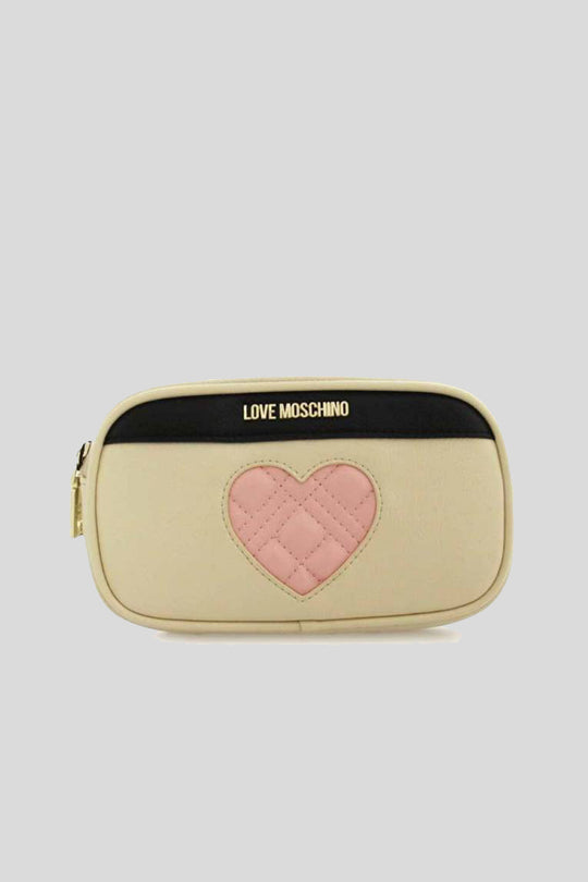 Portafoglio Pu Avorio + Quilt. Rosa + Pu Nero