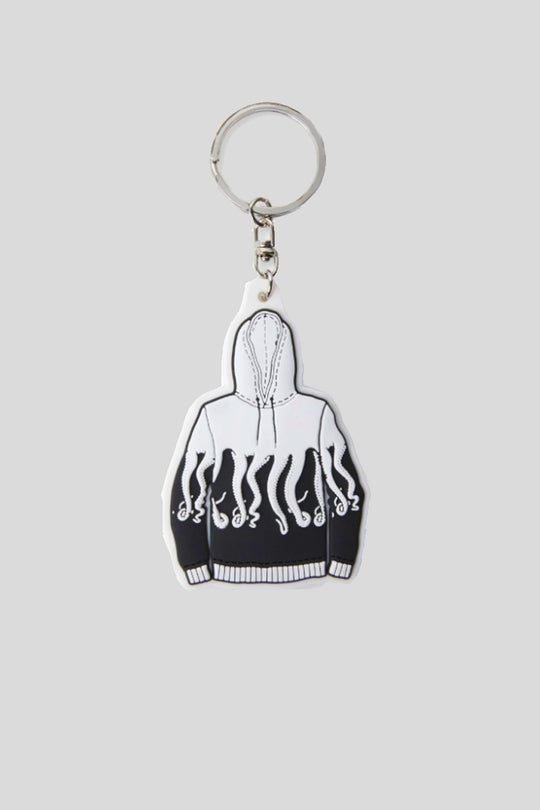 Octopus Hoodie Original Soft Keychain - Black White