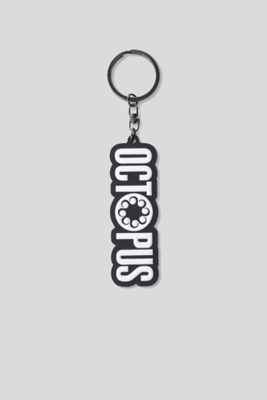 Octopus Logo Soft Keychain - Whiteblack