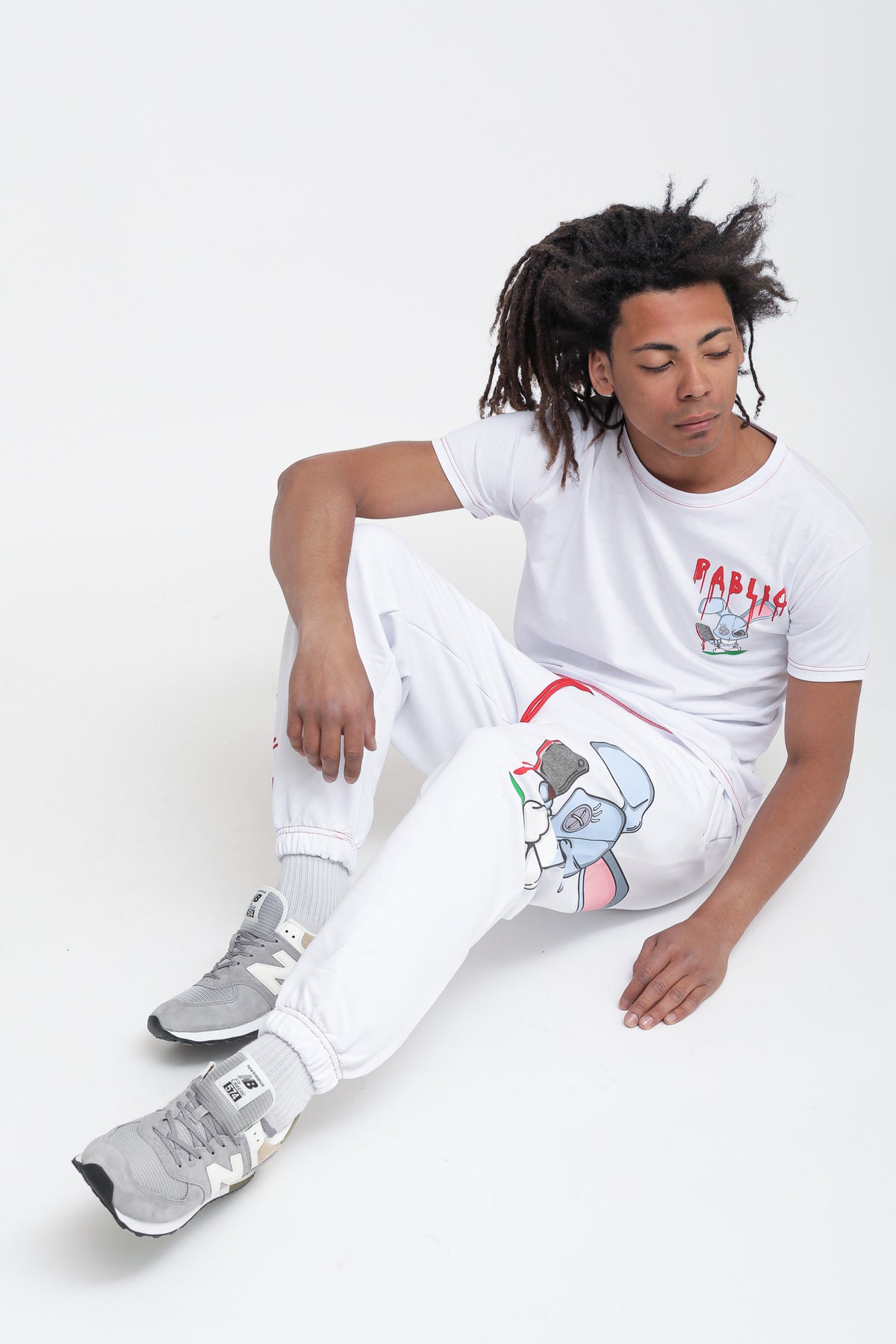 Pantalone Stampa Coniglio - Bianco — 6