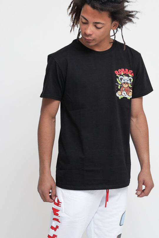 T-shirt Stampa Orso - Nero