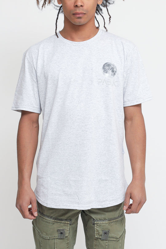 T-shirt Stampa Luna - Grigio