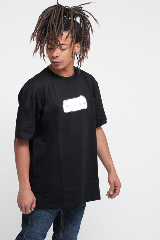 T-shirt With White Coating - Black