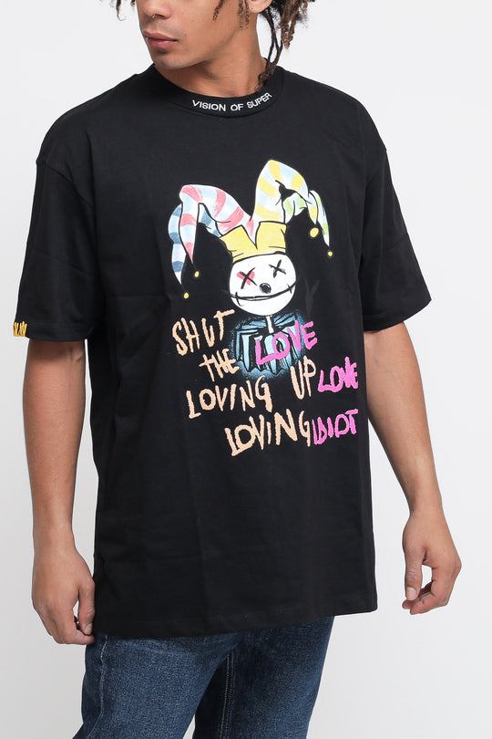 T-shirt With Harlequin Print - Black