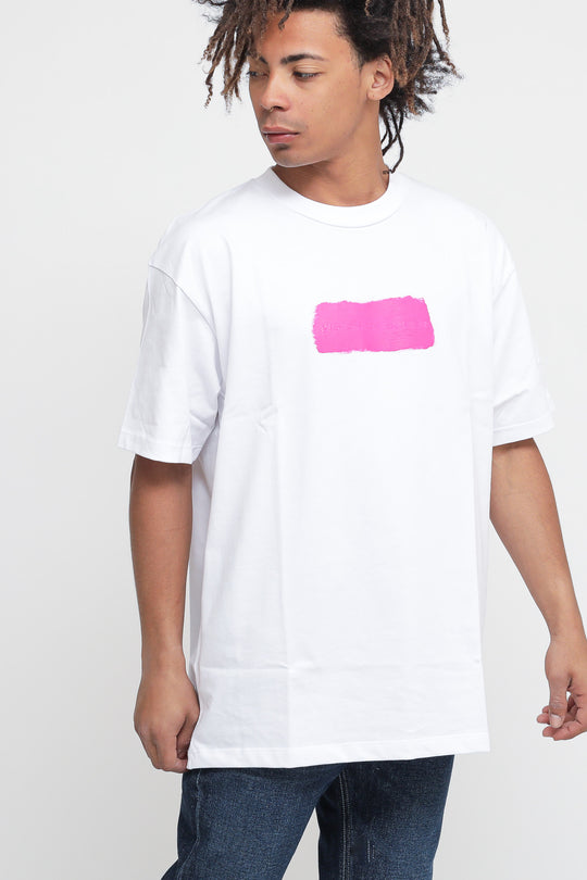 T-shirt With Fuxia Coating - White
