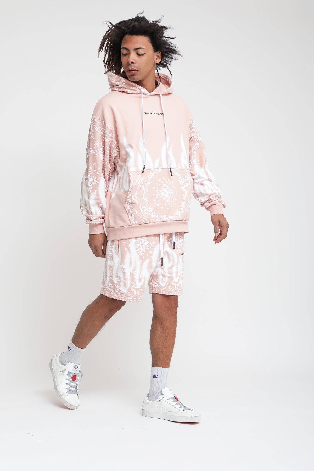 Shorts With Bandana Print - Pink — 3