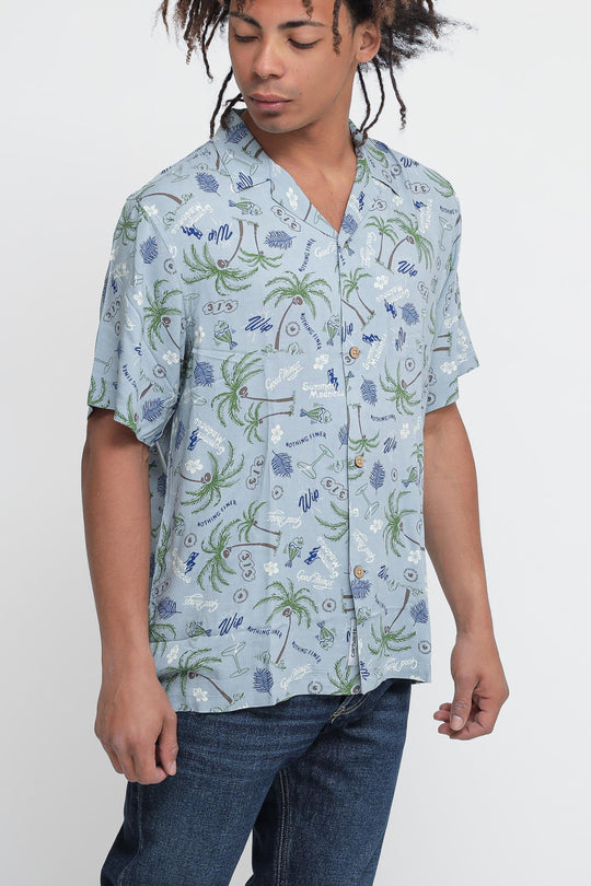 S/S Mirage Shirt - Mirage Print Frosted Blue