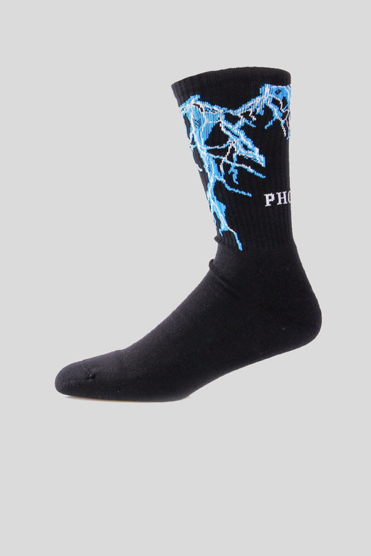 Socks Lightblue Lightning - Black
