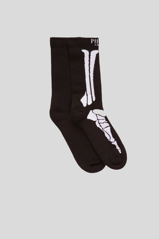 Socks With White Bones - Black
