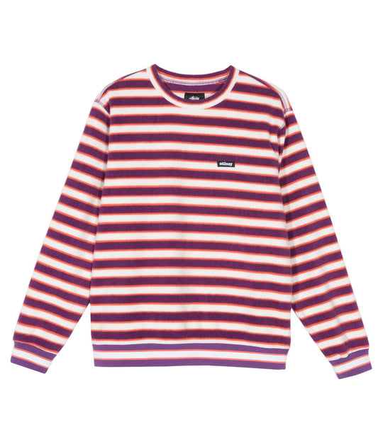 Striped Polar Fleece Crew - Berry