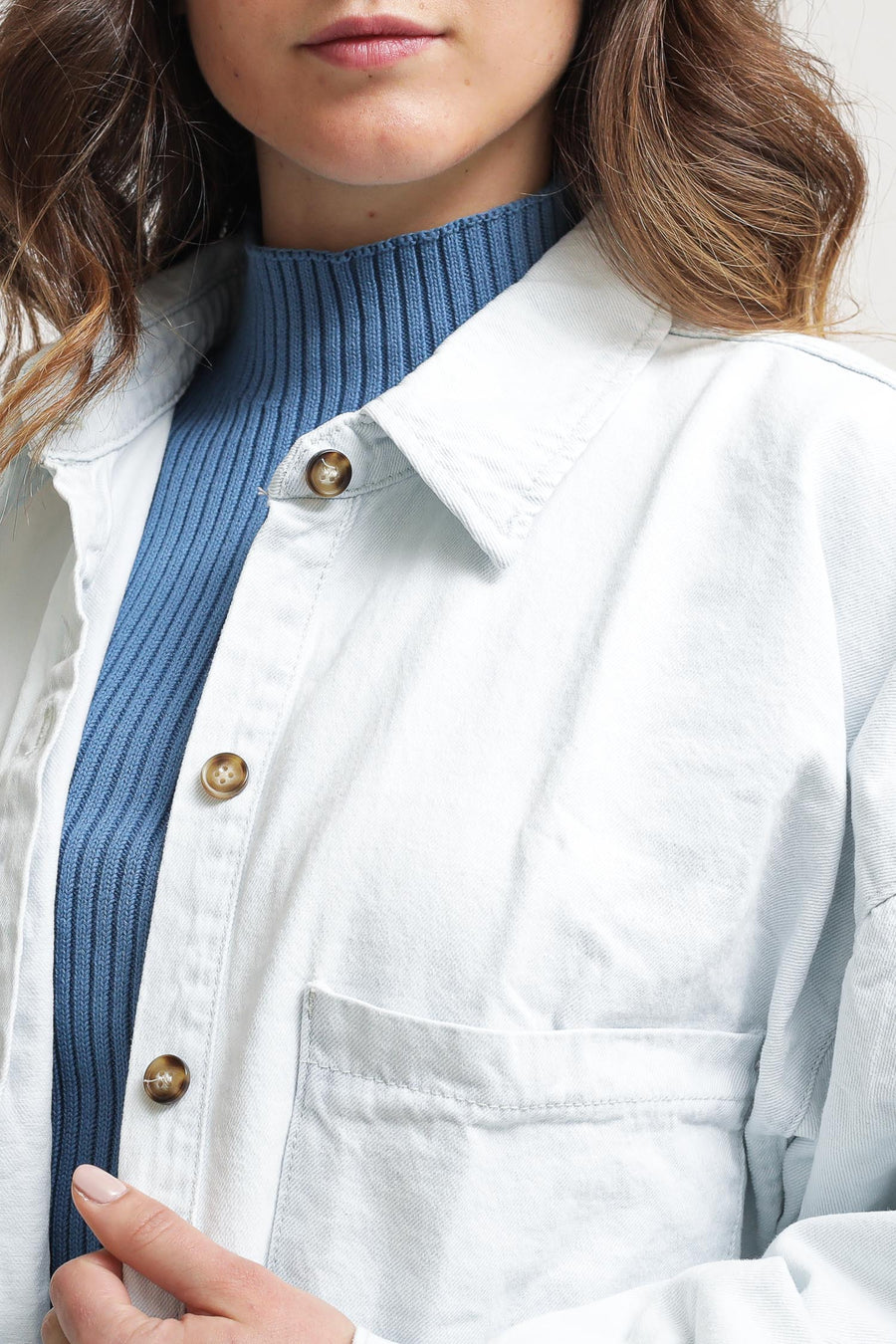 Ladies Shirt - Denim Bleach Wash — 2