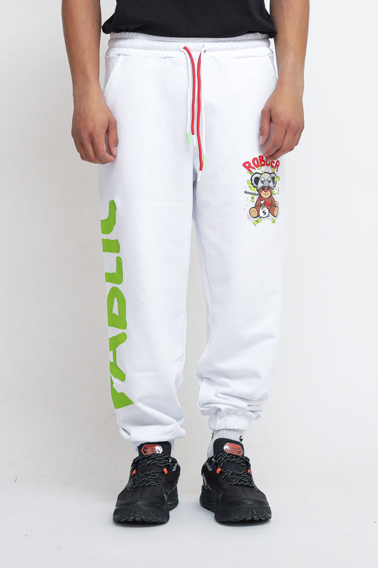 Pantalone Stampa Orso - Bianco